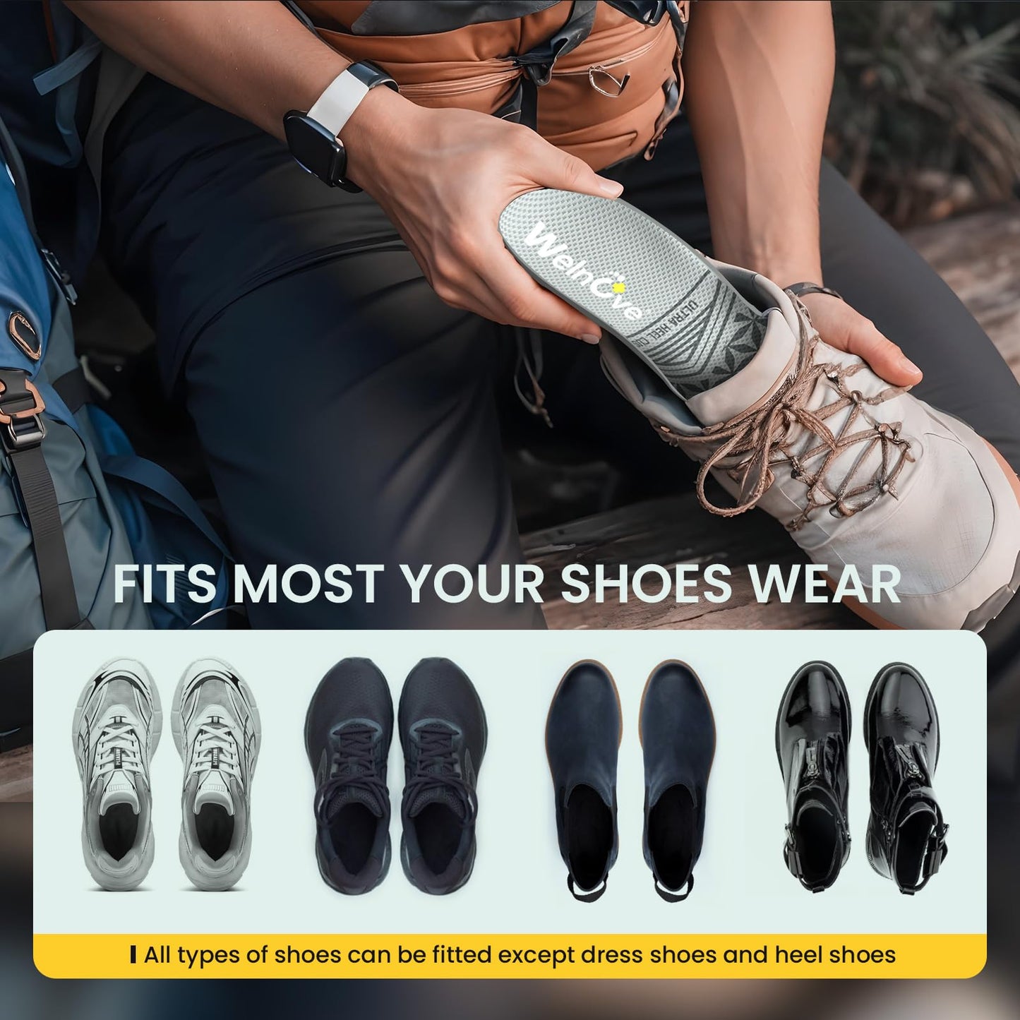 Achilles Tendonitis Relief Insoles for Women & Men - Heel Cushion for Heel Pain Relief Heel Spur with Shock Absorption for All-Day Comfort, M: 10-11|300MM