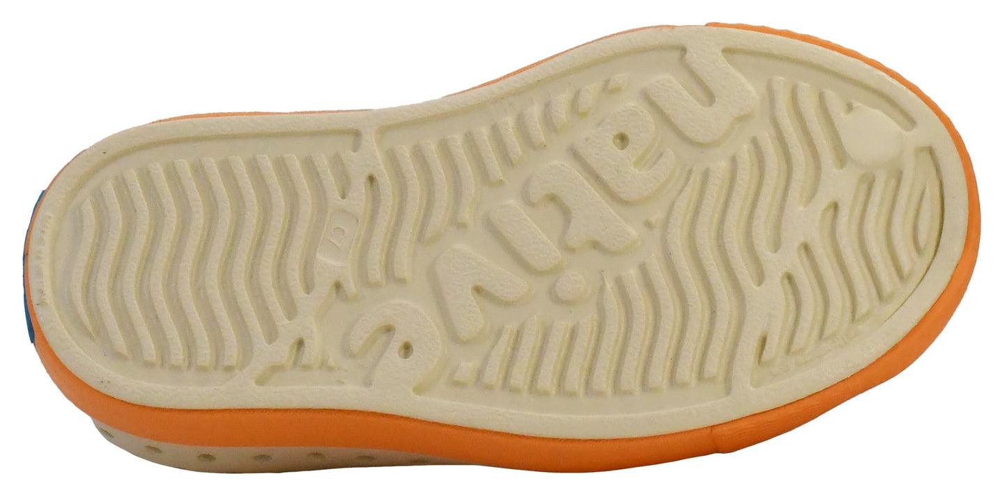 Native Shoes Unisex-Kids Jefferson Sneakers, Bone White/Papaya Orange, 2 Little Kid