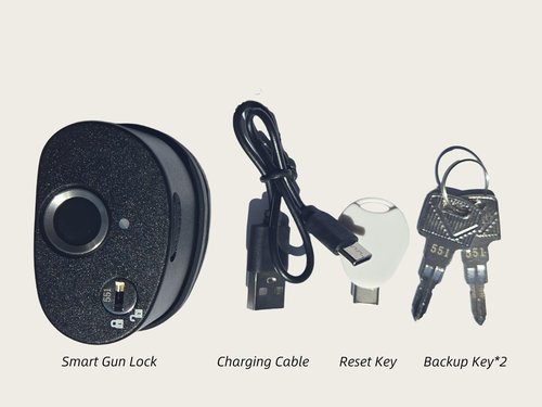 Vone Smart Gun Lock Guard II ??Biometric Fingerprint Trigger Lock with 0.1s Unlock, Auto Pop-Up, USB-C Rechargeable, Anti-Tamper Alarm ??Fits Pistols, Rifles & Shotguns