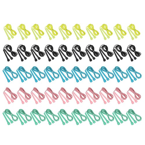 PATIKIL Jump Rope PVC, 50 Pcs Adjustable Speed Skipping Rope Tangle-Free Exercise Equipment for Workout Women Men Outdoor Training Home Fitness, 5 Color