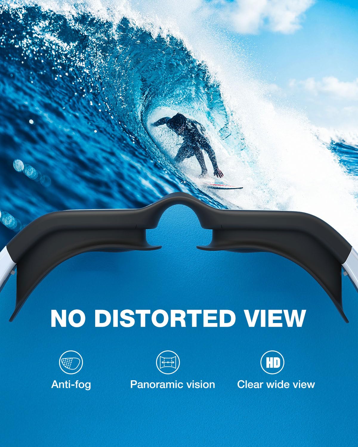 ZIONOR Swim Goggles, Upgraded G1 Polarized Swimming Goggles Anti-fog for Adult Men Women A3 (Polarized + Smoke)