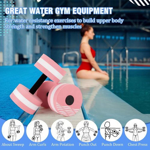 Wettarn Set of 8 Lightweight Aquatic Exercise Dumbells, Aquatic Fitness Barbells for Water Aerobic, Sports Water Weights Pool Exercise Dumbbell Eva-Foam Resistance Aquatic Fitness Barbells Equipment