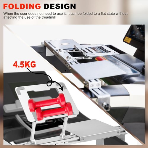 Zelvoro Universal Treadmill Laptop Holder, Treadmill Desk Attachment, Adjustable Height and Width, All Metal Aluminum Laptop Stand with Tray，Suitable for All Ages