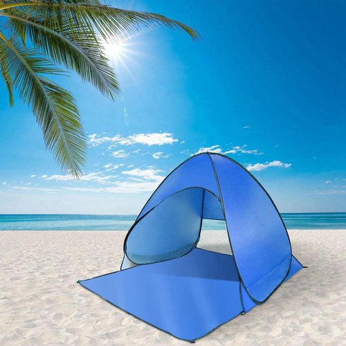 KOCASO Pop Up Beach Tent for 2-3 Person, UPF50+ Anti-UV Sun Shelter w/Storage Bag, Portable Waterproof Instant Sun Shade Canopy for Outdoor Beach Camping Hiking Travel Family, Blue
