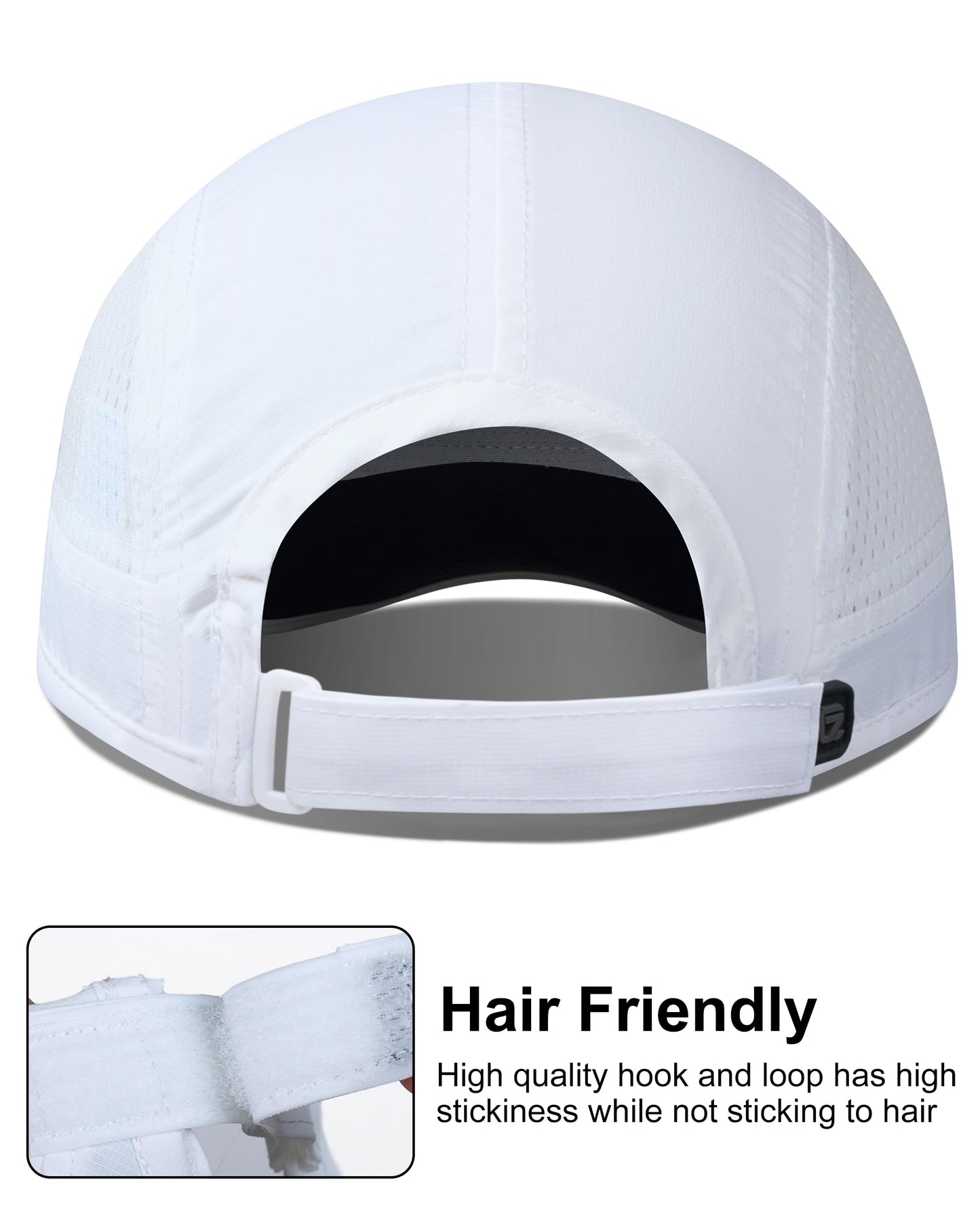 GADIEMKENSD Men Outdoor Hat Reflective Folding Running Sport Hats Summer Cool UPF 50 Sun Unstructured Baseball Caps for Men Women Breathable Light Quick Dry Travel Golf Hat White