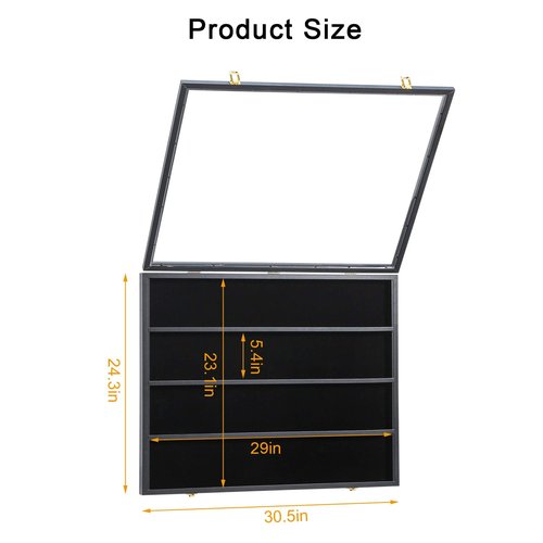 KCRasan 36 Graded Sports Card Display Case - Baseball Card Display Case Lockable - Collection Card Display, Wall Display Frame for Basketball Football Hockey Trading Cards with UV Protection Acrylic