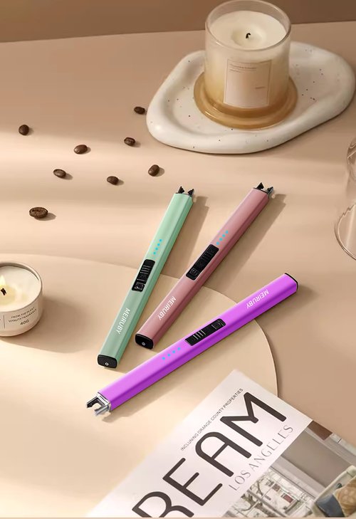 MEIRUBY Lighter Electric Candle Lighter, Birthday for Mom from Daughter Son, Gifts for Mom Women Men Wife Sister, Rechargeable USB Arc Lighters for Candle Camping BBQ