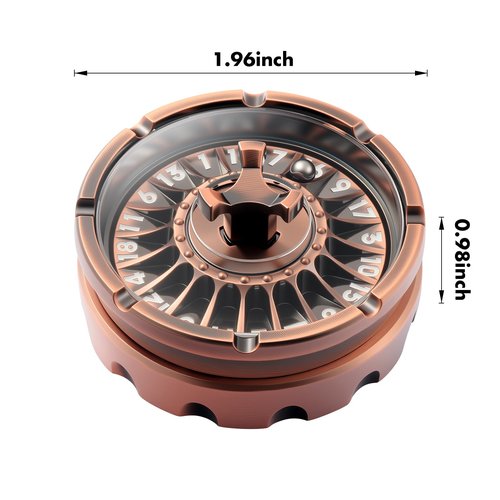 DNDND Roulette D20 Dice Metal Spinner D&D Dice with Gift Box for Dungeons and Dragon for Tabletop Game(Copper)