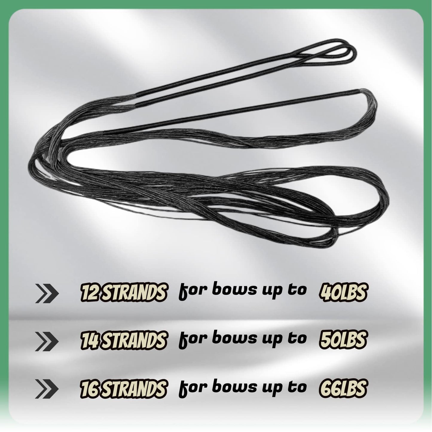 DEERACE Traditional Recurve Bow String, AMO 48"-70" 12,14,16 Strands Dacron Bow String Replacement for Recurve/Long/Horse Bow (AMO 54” (Actual Length 50”), 16 Strands (Recommended for up to 65 lbs))