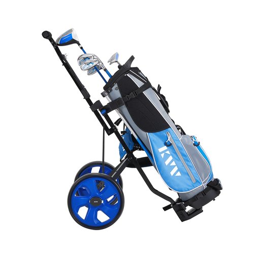 KVV Adjustable 2-Wheel Golf Cart for Juniors from 3 to 10 Years Old(Black/Blue)