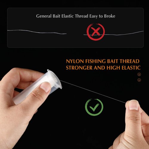 Skylety Fishing Thread Nylon Elastic Invisible Magic Fishing Line Bait Thread 0.2 mm Length 656 Feet Per Spool Stretchy Bait String Line Clear Storage Case(2 Pieces)