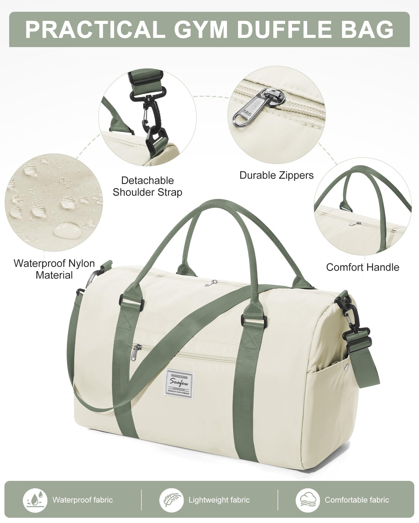 Gym Bag Womens Mens with Shoes Compartment and Wet Pocket Travel Duffel Bag for Women for Plane Sport Gym Tote Bags Swimming Yoga Waterproof Weekend Overnight Carry on Bag Hospital Holdalls