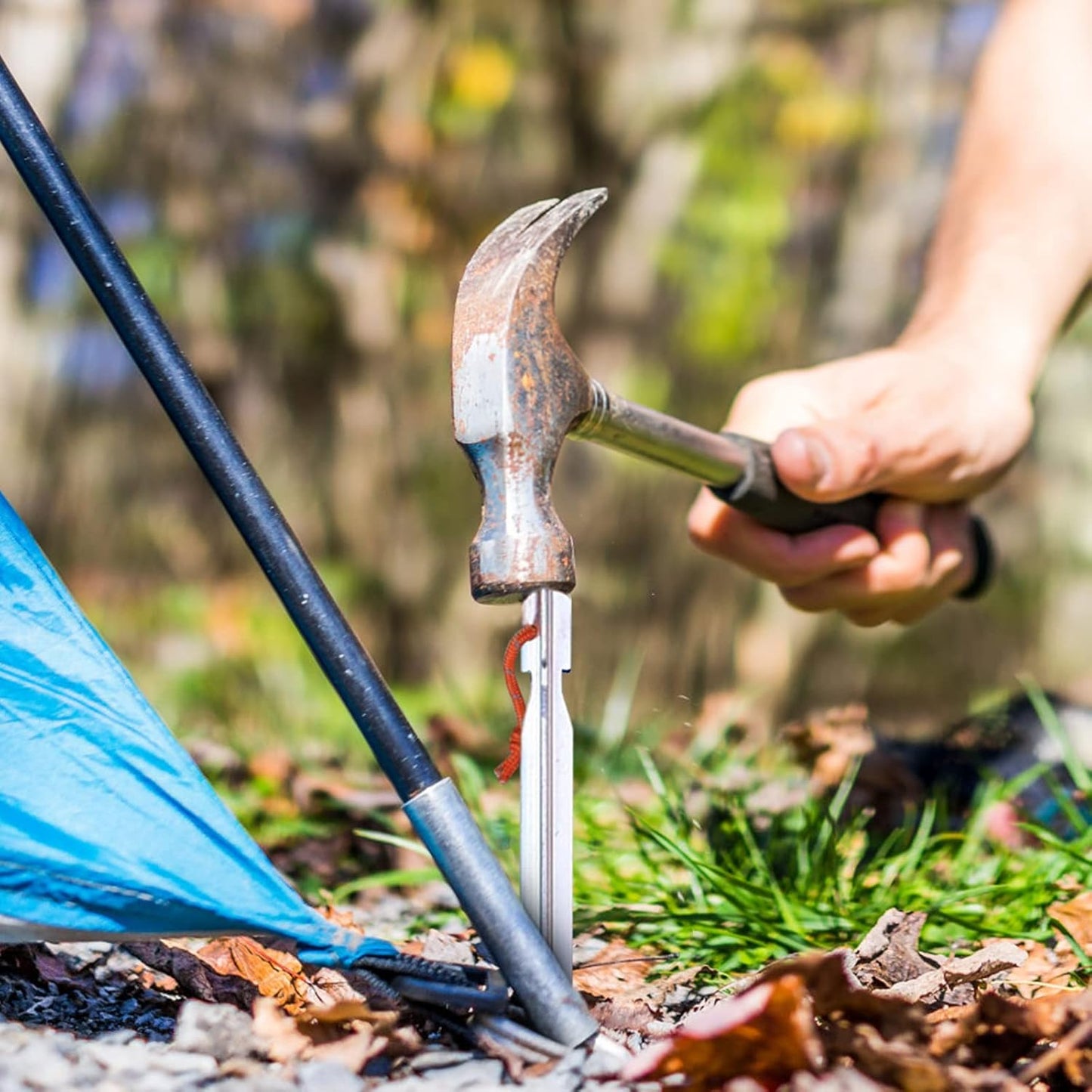 12 Pack Tent Stakes, 7075 Ground Metal Camping Aluminum Tent Pegs, Lightweight Tent Stakes Heavy Duty Spikes Camping Accessories