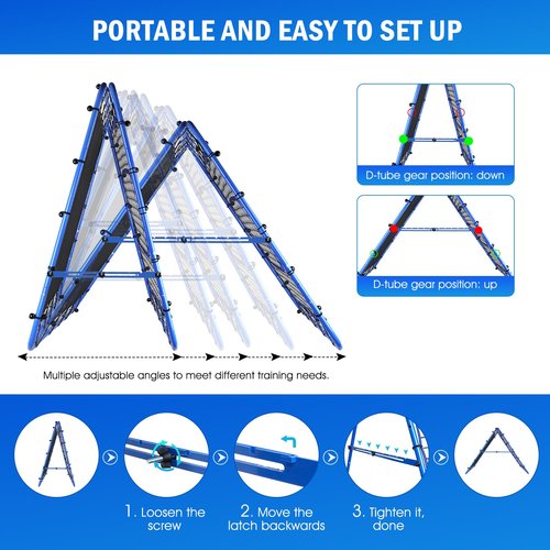 Winthai 4x4FT Dual-Sided Soccer Rebounder Net, Fast & Slow Rebound Speed Training for Control, Passing Practice, Easy Setup Baseball/Volleyball Rbounder Gifts & Equipment for Kids,Teens & Adults