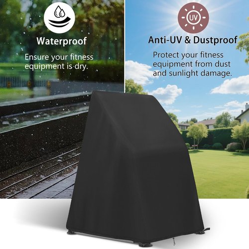 Safipotts Squat Rack Cover Compatible with K KiNGKANG, 420D Heavy Duty Waterproof Workout Equipment Cover with Corner Buckles, Fitness Equipment Covers with Drawstring, Black