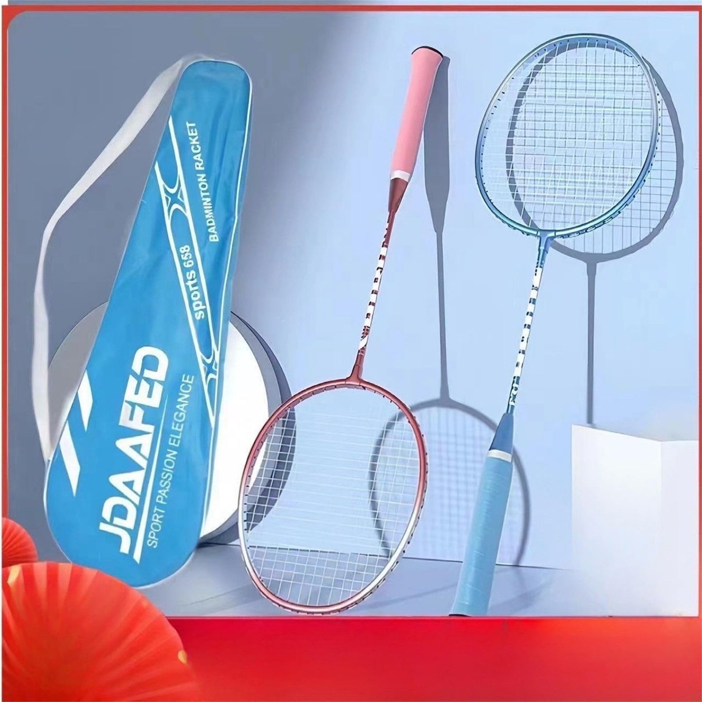 1Pair Light Weight Badminton Racket Set Professional Double Badminton Racquet Shuttlecocks Racquet For 2 Players Playing