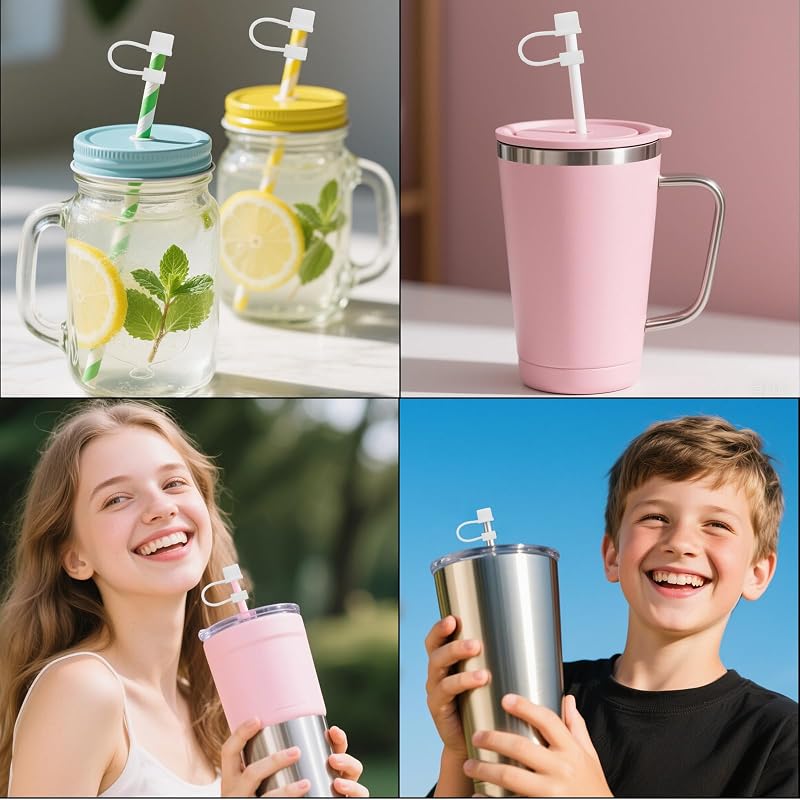 White 4-Pack Silicone Straw Tip Covers for Brumate Era 30oz/40oz Tumblers