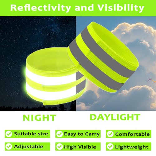 6 Pack Reflective Bands for Strollers High Visibility Elastic Reflective Gear Safety Reflectors Stroller Identifier for Baby Stroller Accessories Walking at Night Cycling and Running
