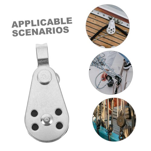 SOLUSTRE Collection 4pcs Stainless Steel Nylon Marine Pulley Blocks Boat Rigging Kit