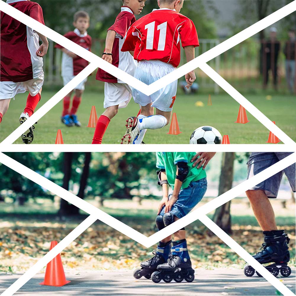 20 PCS 7 Inch Plastic Agility Cones for Kids - Mini Traffic Safety Construction Cones for Party, Drills, Basketball, Soccer - 5 Colors