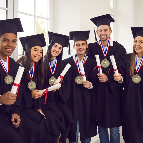 Aurelema 30pcs 2'' Gold Medals for Awards Winner Medals Bulk with Neck Ribbons Metal Trophy Award Prize Gift for Students Adults School Tournaments Competitions(Knowledge Lamp)