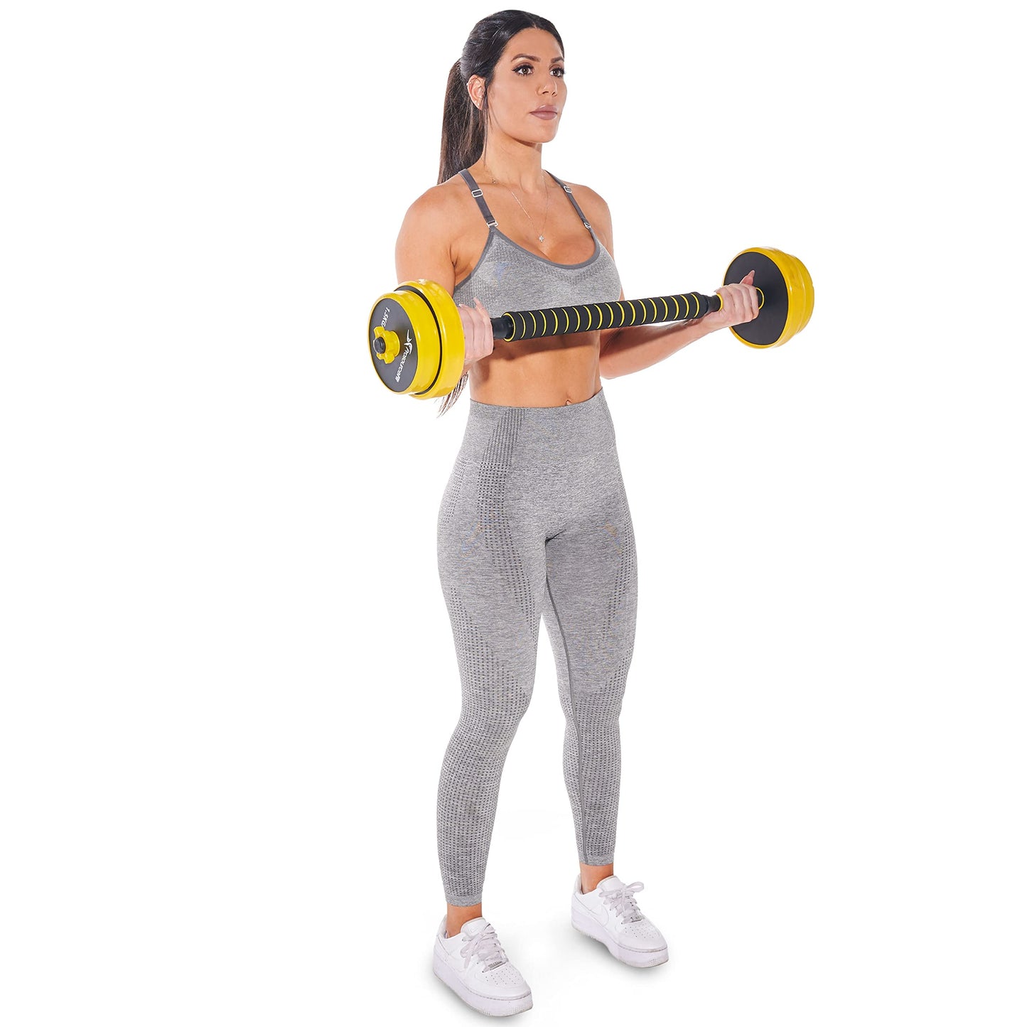 ProsourceFit Adjustable Dumbbell & Barbell Weight Set, 2-in-1 Free Weights Available 33Lbs, Home Gym Equipment