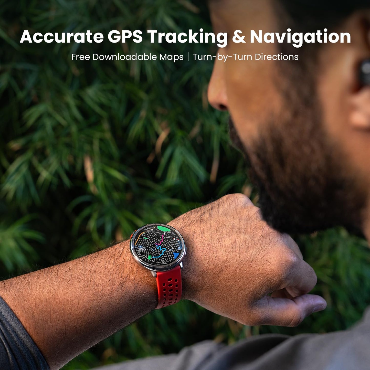 Amazfit Active 2 Smart Watch 44mm, GPS Maps with Direction, Fitness Tracker, 10 Day Battery, Sleep Monitor, 160+ Sport Modes, Water Resistant, Black Silicone (Renewed)