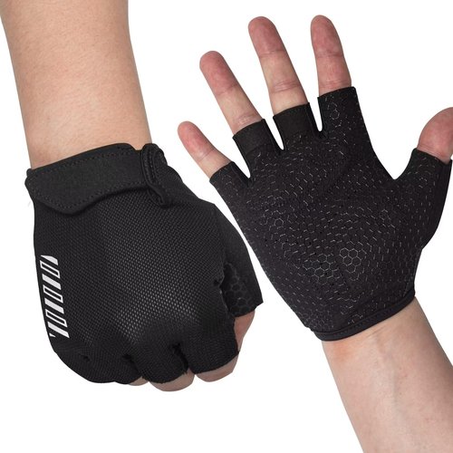 RIGWARL Workout Gloves, Lightweight Fitness Gloves with Full Palm Protection and Excellent Grip for Men Women, Weight Lifting Gloves for Cycling Pull ups Exercise (Thin Padding-Black, M)