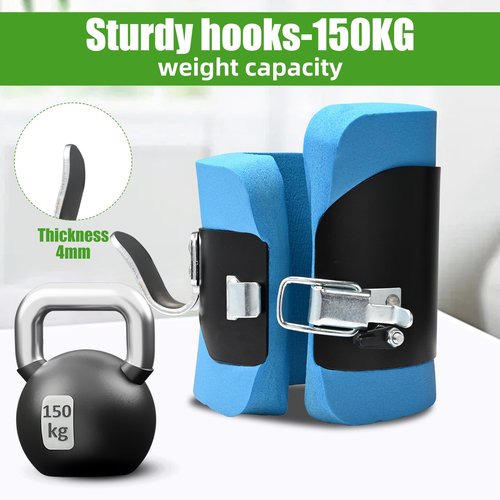 ZGROCK Anti Gravity Inversion Hang Up Boots Inversion Boots Gravity Compression Relief Exercise Recovery with 2 Meter high Intensity Band (Blue)