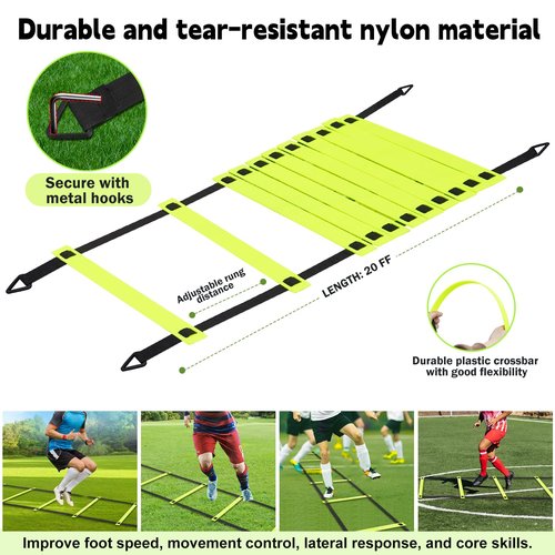 hoerlar Kids Soccer Goals for Backyard Set of 2-6x4 ft Portable Pop Up Soccer Nets Training Equipment Baseball Protective Screens with Soccer Ball, Ladder, Cones, Ideal Birthday