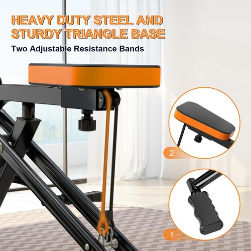 Canisflax Squat Machine for Home, Squat Assist Trainer with Adjustable Resistance, Foldable Rowing Machine, LCD Display, Exercise Trainer with 265LBS Capacity for Glutes Legs Workout, Black