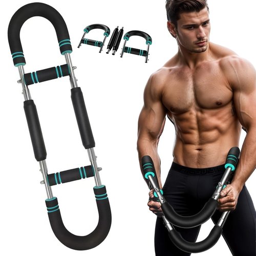 Saker Twister Arm Trainer, Adjustable 66-110LB Forearm Strengthener Chest Exerciser, Heavy-Duty Spring Resistance Upper Body Workout Equipment, Wrist Trainer for Home Gym & Portable Strength Training