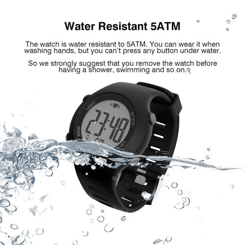 EZON Heart Rate Monitor Chest Strap and Digital Watch,5ATM Waterproof Fitness Tracker with HRM,Calories Burned,Stopwatch and Hourly Chime - Ideal Fitness Presents for Men and Women