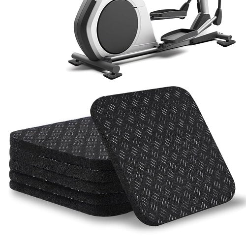 LOOEEL 6PCS Treadmill Mats,High Density Equipment Pads 4 x 4 x 0.2 inch Double-Sided Non-Slip Exercise Equipment Mat for Floor Protection,Washing Machine Pads,Walking Pad,Exercise Bike,Home Gym etc.