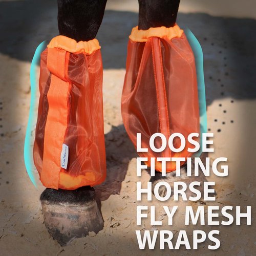 CareMaster Universal Size Horse Leggings Fine Mesh Greatly Reduce Stomping Breathable Horse Boots Leg Wraps (Set of 4) Orange