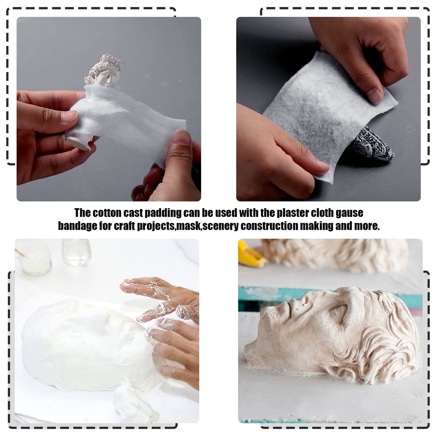 Nuanchu 12 Rolls Medical Cotton Cast Padding Roll Individual Pack Soft Plaster Cloth Gauze Roll Undercast Padding Wrap Bandage for Halloween Bandage Art Body Casts Mask Making Craft(2 Inch X 8.8 ft)