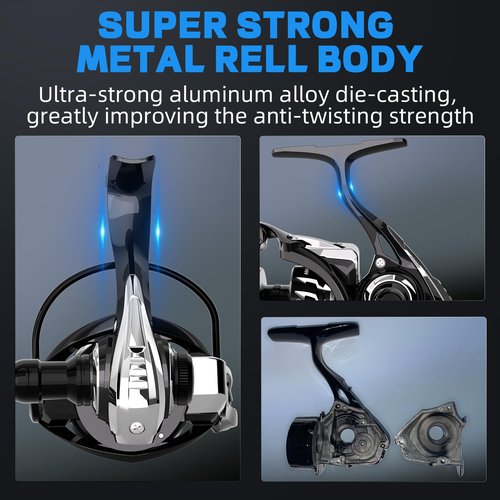 Ashconfish AK Spinning Reel -Ultra-Strong Metal Body, Over 25lbs Drag, Anti-Reverse Bearings, 8+1 Double-Shielded Stainless-Steel BB Design for Saltwater & Freshwater Fishing (3000)