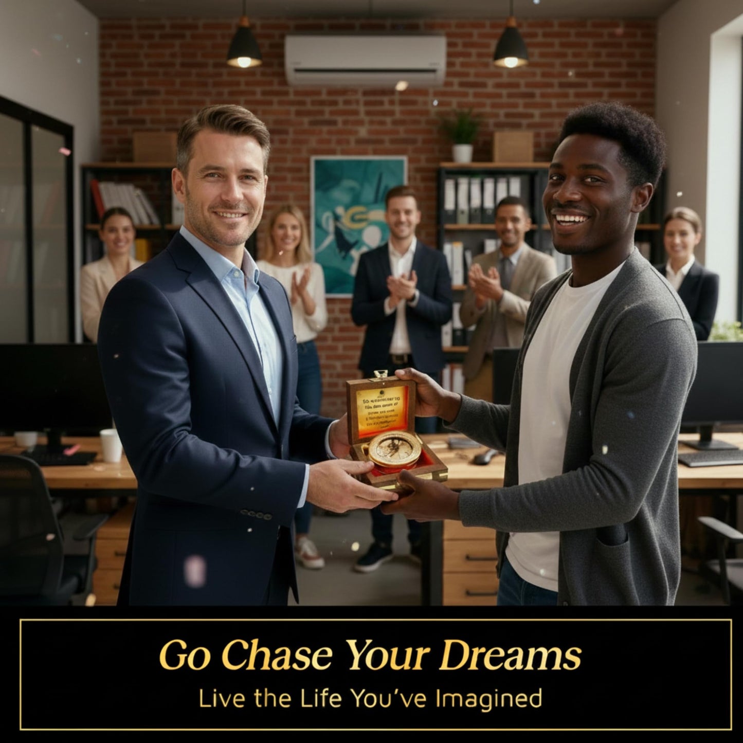 The Dream Chaser Compass - Go Confidently -2026 Unique Graduation Gifts for Him, College, High School, Cool Birthday Gift Idea for Son, Boys, Motivational Greeting Card Included