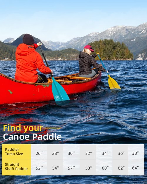OCEANBROAD Canoe Paddle, Adjustable from 4'3''to 5'3''/130cm to 160cm Aluminum Shaft with Plastic Blade for Canoeing Boating Kayaking, 3-Piece Floatable Oar, Yellow-1 Pack