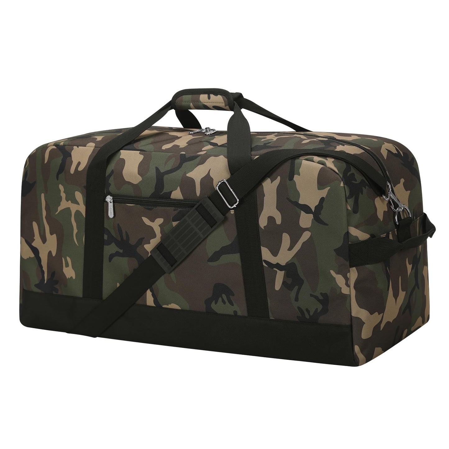 YoKelly 55L Large Duffle Bag for Men Travel - 25 inch Sports Duffel Bag with Hard Bottom - Camo