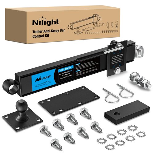 Nilight Adjustable Sway Control Kit with On/Off Control & Double Friction Pads for Trailer/Camper/RV