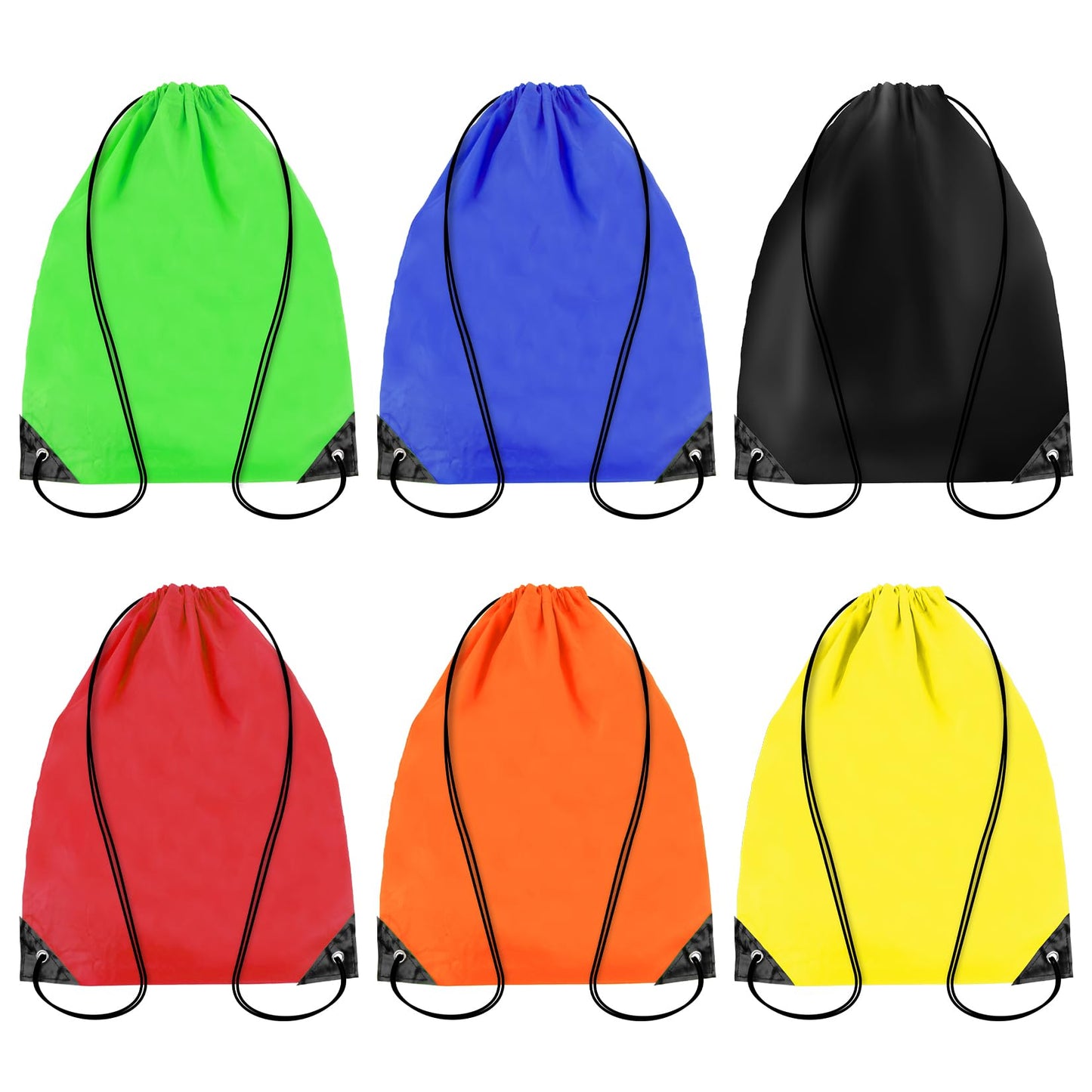 6PCS Drawstring Backpack - Drawstring Gym Bag Waterproof Bags Bulk String Backpack Sports Cinch Bags String For Gym, Sports, Storage, Travel, Camp, Sturdy and Durable