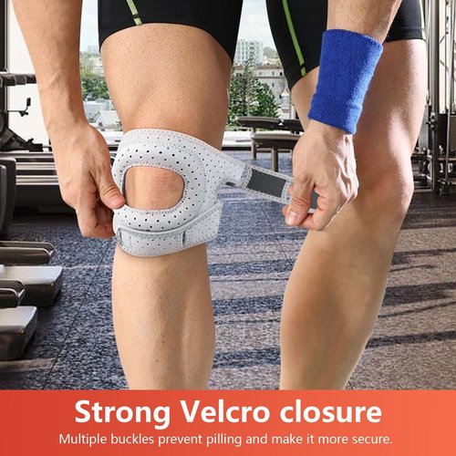 Knee Brace, Patellar Pad Realign Knee Joint While You Move for Women Men, Adjustable Patellar Tendon Support Sleeves, for Meniscus, Orthopedic Surgery and Knee Support for Athletes (Gray, Large)