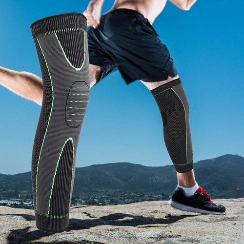 DMLENGOIN SPORT LEG PROTECTOR COMPRESSION KNEEPAD LENGTHENED SLEEVE HIGH ELASTIC FOR OUTDOOR RUNNING CYCLING L SIZE
