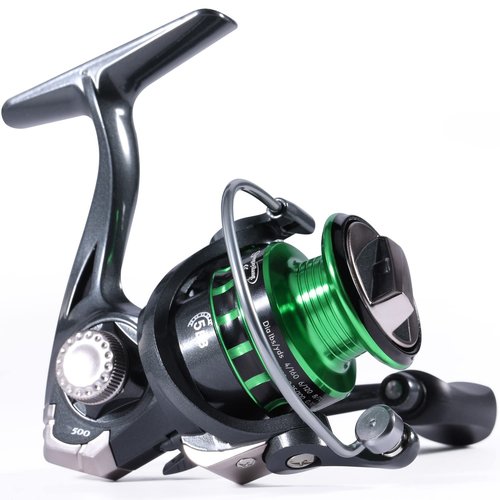Mini Spinning Fishing Reel - 5.2:1 Gear Ratio 4+1 Ball Bearings Lightweight Aluminum Spool Freshwater & Saltwater Fishing Reel Left/Right Hand Retrieve,Green