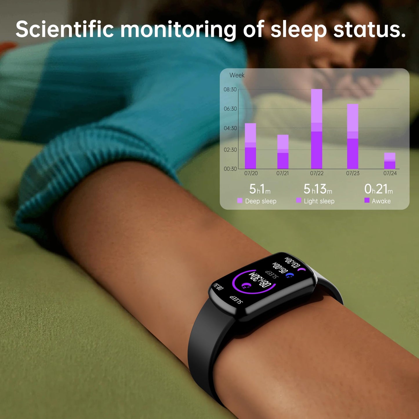 Sunorshop Health Fitness Tracker with 24/7 Heart Rate, Smart Watch with Blood Pressure and Blood Oxy-gen Monitor, Bulit-in 120+ Sport Mode, Waterproof Sleep Tracker for Women Men (Purple)