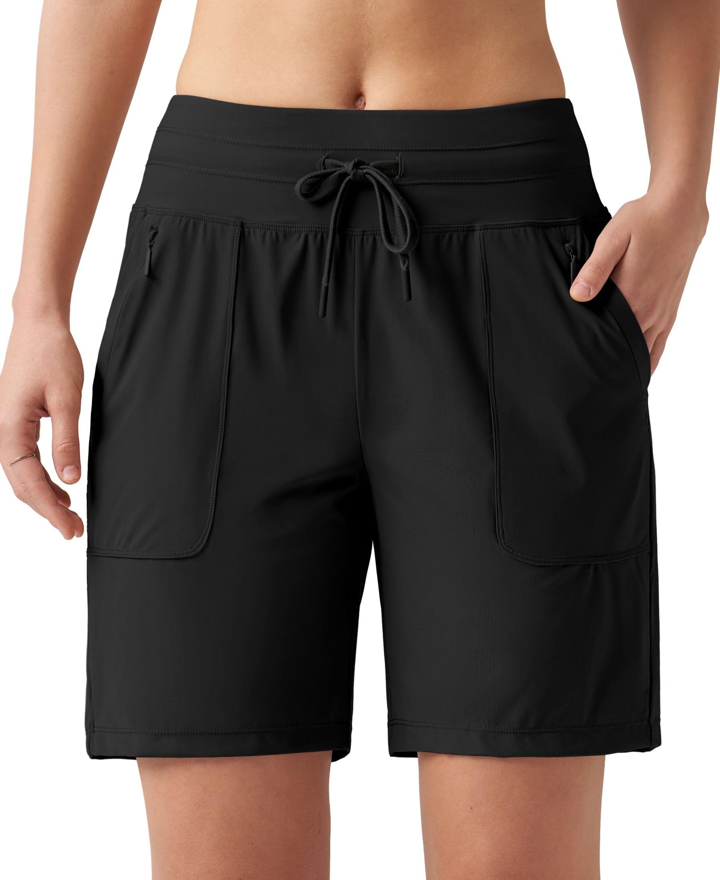 Willit Women's Shorts Hiking Athletic Shorts Quick Dry Golf Outdoor Casual 7" Shorts Lightweight UPF50+ Black XL