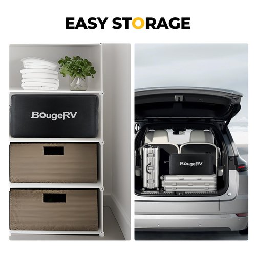 BougeRV Upgrade 2.0 Universal Soft Roof Rack for Kayak Surf SUP Canoe Car Luggage Carrier, Anti-drip on Rainy Day, Adjustable & Easy Installation of Car Metal Door Hooks to Fit Most Vehicle (Black)