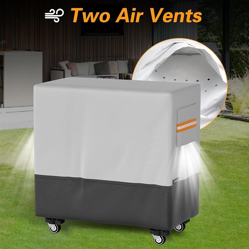 Patio Cooler Cart Cover 34in L x 19in W x 31in H, Heavy Duty 420D Waterproof Dustproof for 80 Quart Ice Chest