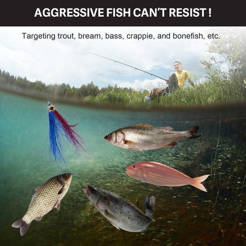 Goture Fly Fishing Flies Kit, Baitfish Streamer, Wounded Minnow, Crazy Charlie Bonefish Fly Fishing Lures for Trout Bass Steelhead Salmon, Gifts for Men